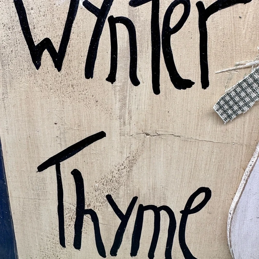Vintage wooden Winter snowman sign